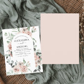 Papier Budget Dusty rose verdure Invitations de mariage