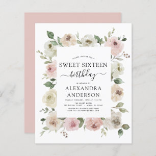 Papier Budget Dusty Sweet sixteen rose fête d'anniversair