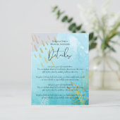 Papier BUDGET DustyTeal Gold Mariage Abstrait (Debout devant)