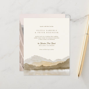 Papier Budget Earth Tones Boho Mountain Photo Mariage