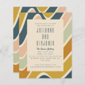 Papier Budget Earthy Boho Abstrait Wavy Pastel Mariage (Devant / Derrière)