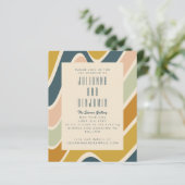 Papier Budget Earthy Boho Abstrait Wavy Pastel Mariage (Debout devant)
