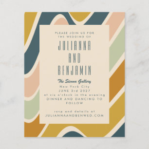 Papier Budget Earthy Boho Abstrait Wavy Pastel Mariage