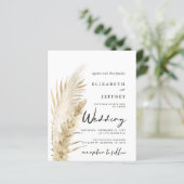 Papier Budget Earthy Boho Pampas Faire-part de mariage (Debout devant)