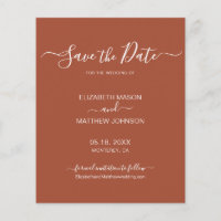 Budget Earthy Terracotta Script Enregistrer la dat