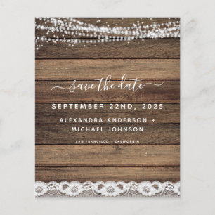 Papier Budget Économisez la date Rustic Farmhouse
