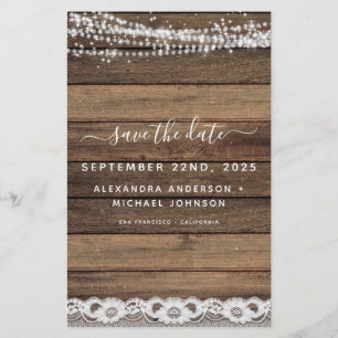 Papier Budget Économisez la date Rustic Farmhouse