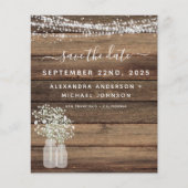 Papier Budget Économisez la date Rustic Farmhouse Invitat (Devant)
