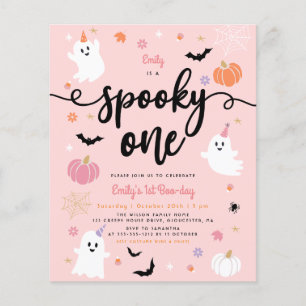 Papier Budget Éffrayant Un Halloween Fantôme rose 1 Anniv