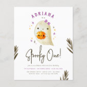 Papier Budget Éffrayant Une Fille Halloween Premier anniv (Devant)