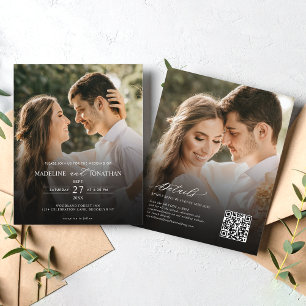 Papier Budget Elegant 2 Photo QR Code Tout en un Mariage