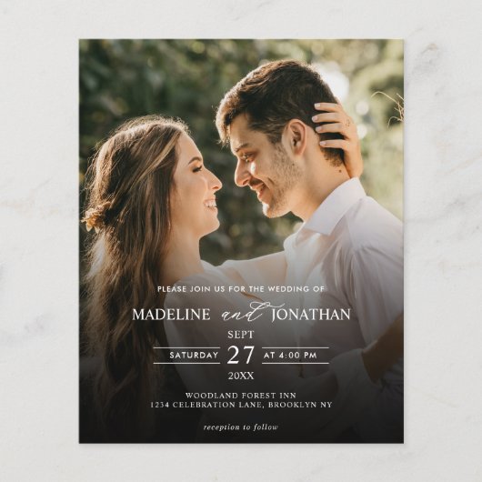 Papier Budget Elegant 2 Photo QR Code Tout en un Mariage (Devant)