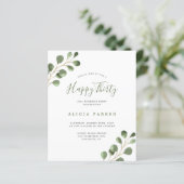 Papier Budget élégant 30 ans anniversaire invitation fête (Debout devant)