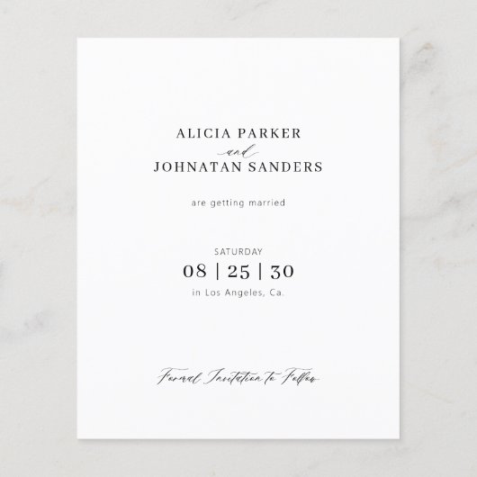 Papier Budget élégant 3 mariage photo enregistrer la cart (Dos)