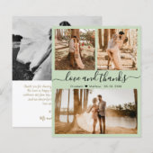 Papier Budget Elegant 3 Photo Collage Mariage Merci (Devant / Derrière)