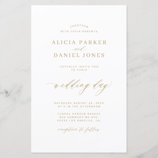 Papier Budget élégant 4 photo code QR tout en un mariage (Devant)