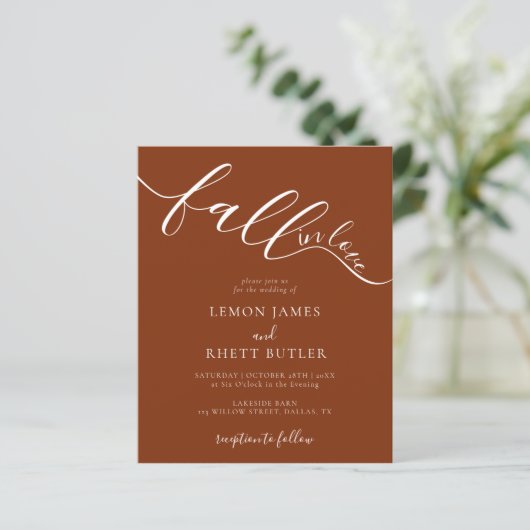 Papier Budget Élégant Automne Rustique En Amour Mariage I (Debout devant)