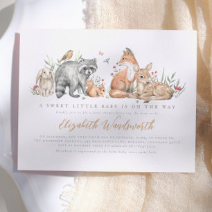Papier Budget Élégant Baby shower des animaux forestiers