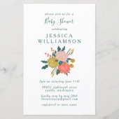 Papier Budget Élégant Baby shower Floral Vert Invitation (Devant)