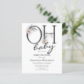 Papier Budget Elegant Baby shower invitation. (Debout devant)