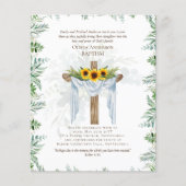 Papier BUDGET Élégant BAPTISME Invitation Vert tournesol (Devant)