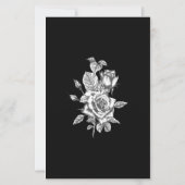 Papier Budget Élégant Black Floral Mariage Célébration (Dos)