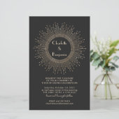Papier Budget Elegant Black Gold Starburst Mariage Invita (Debout devant)