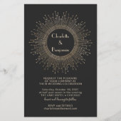 Papier Budget Elegant Black Gold Starburst Mariage Invita (Devant)