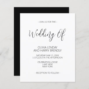 Papier Budget Elegant Black White Wedding Invite