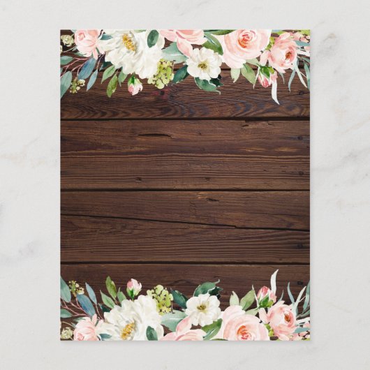 Papier Budget Elegant Blush rose Floral Mariage inviter (Dos)