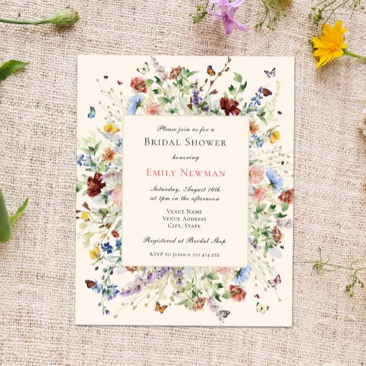 Papier Budget Elegant Boho Fête des mariées Florale