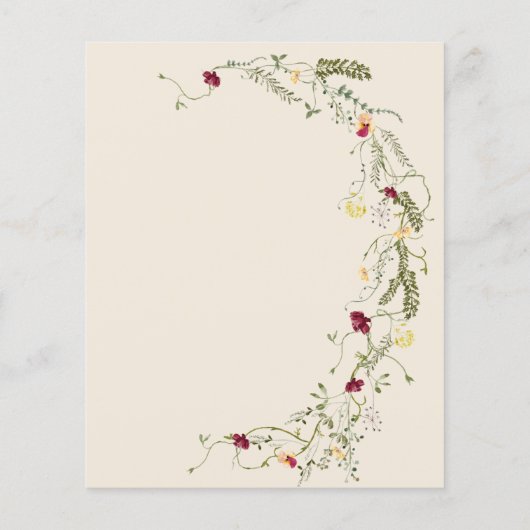 Papier Budget Elegant Boho Fleur sauvage Wreath Baby Brun (Dos)