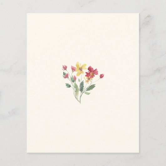 Papier Budget Elegant Boho Fleurs sauvages Faire-part de  (Dos)