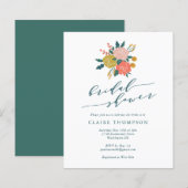 Papier Budget Elegant Boho Floral Fête des mariées simple (Devant / Derrière)