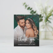 Papier Budget Élégant calligraphie Photo Mariage Merci (Debout devant)