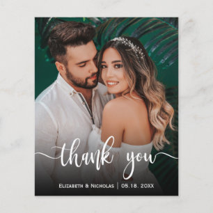 Papier Budget Élégant calligraphie Photo Mariage Merci