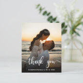 Papier Budget Élégant calligraphie Photo Mariage Merci (Debout devant)