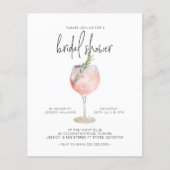 Papier Budget Élégant Cocktail rose Fête des mariées Brun (Devant)