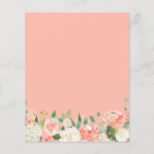 Papier Budget Elegant Coral Floral Baby shower Invitation (Dos)