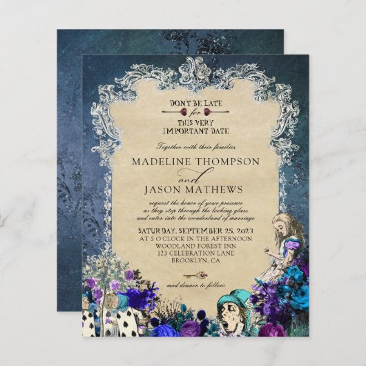 Papier Budget Elegant Dark Alice dans le Mariage de Wonde (Devant / Derrière)