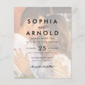 Papier Budget élégant Élégant 2 Faire-part de mariage pho (Devant)