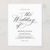 Papier BUDGET Élégant Élégant Calligraphie Mariage photo (Devant)