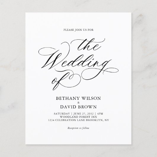 Papier BUDGET élégant élégante calligraphie QR Code Maria (Devant)