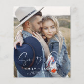 Papier Budget Élégant Enregistrer la date Photo Moderne (Devant)