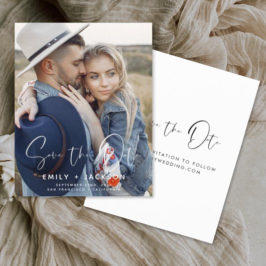 Papier Budget Élégant Enregistrer la date Photo Moderne