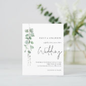 Papier Budget Elegant Eucalyptus Faire-part de mariage (Debout devant)