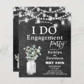 Papier BUDGET Elégant Eucalyptus I DO Party Invitation (Devant / Derrière)