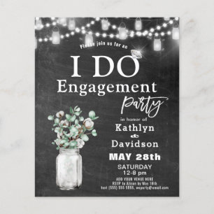 Papier BUDGET Elégant Eucalyptus I DO Party Invitation