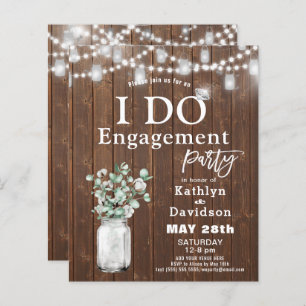 Papier BUDGET Elégant Eucalyptus I DO Party Invitation