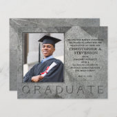 Papier Budget Élégant Faire-part de la photo de marbre (Devant / Derrière)